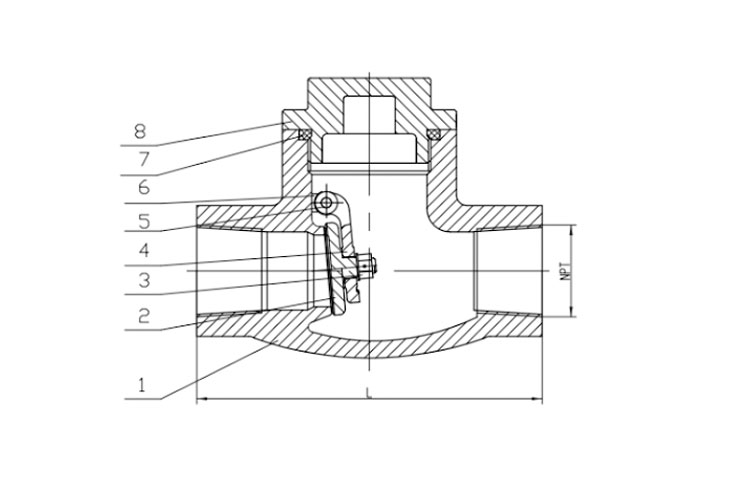 Thread swing check valve