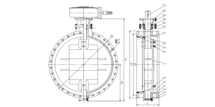 Ductile Iron Double Eccentric Butterfly Valve