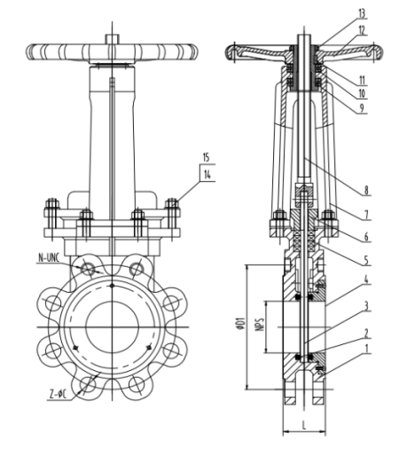 Bi-directinal Pressure Knife Gate Valve