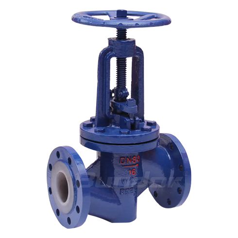 Fluorine lined globe valve