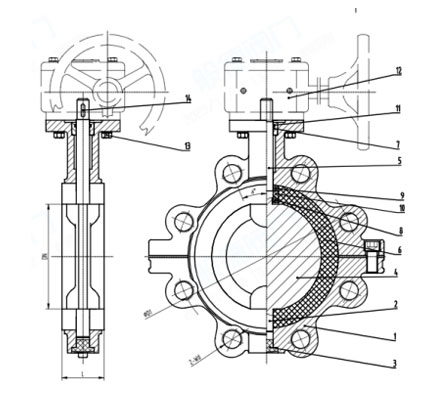 PTFE Lined Lug Butterfly Valve