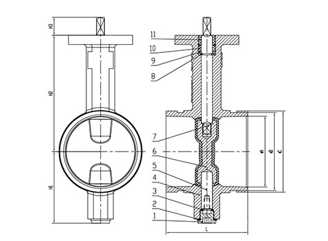 Grooved butterfly valve