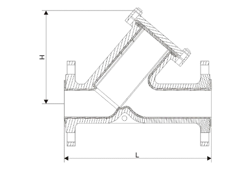 PTFE lined Y strainer